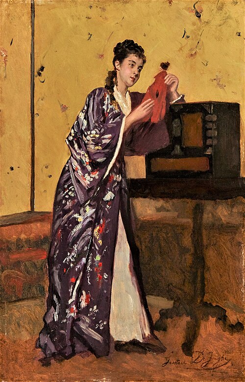 The woman in the Kimono, , Gustave Léonard de Jonghe
