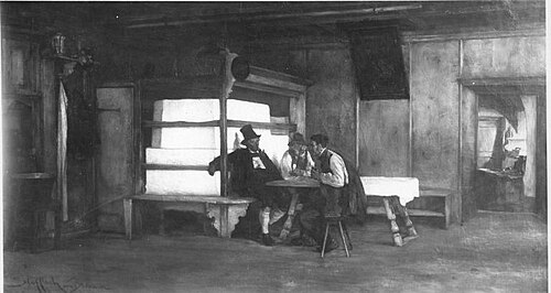 Wirtsstube in Stafflach am Brenner, 1872, Edmund Harburger
