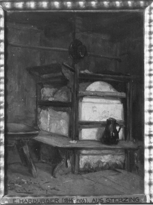 Interieurstudie aus Sterzing, 1874, Edmund Harburger