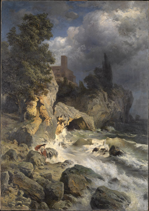 Landschaft mit Hero Leander erwartend, 1883, Edmund Kanoldt