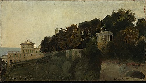 Abendstimmung aus der Villa Palavicini in Pegli bei Genua, 1880, Edmund Kanoldt