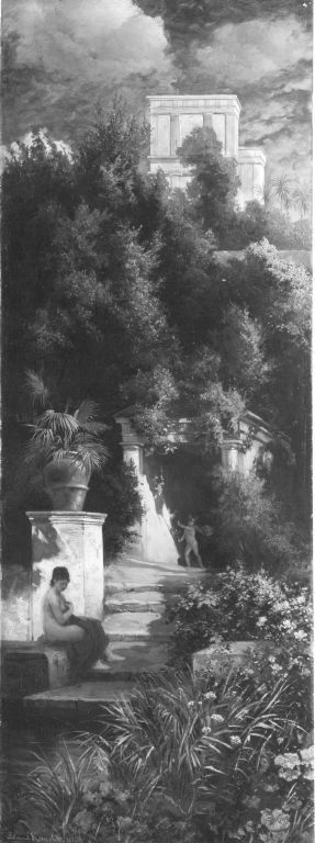 Merkur sucht Psyche, um sie in den Olymp zu führen, 1882, Edmund Kanoldt