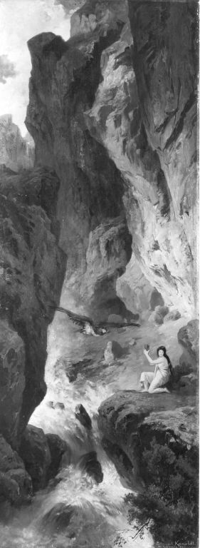 Psyche holt für Venus die Schönheitssalbe aus der Unterwelt, 1881, Edmund Kanoldt