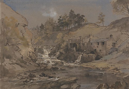 Cleghorn Mills in Ruins, 1864, Edmund Gill