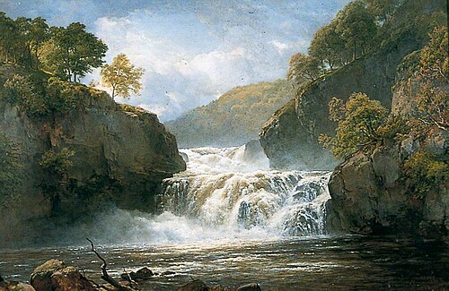 Falls in the River Clyde, Corry Lynn, 1866, Edmund Gill