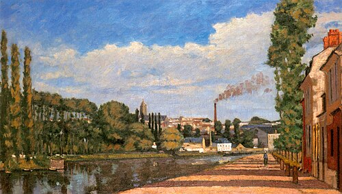 Pontoise. Vue depuis le quartier de l’écluse, 1872, Édouard Béliard