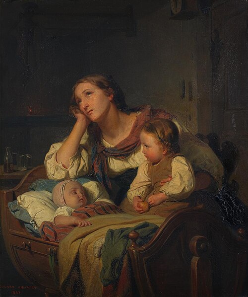 Das kranke Kind, 1853, Édouard Girardet