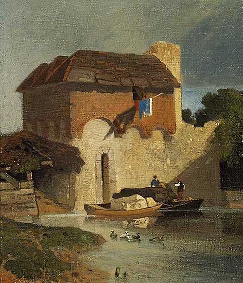 Buildings on a River, 1808, John Sell Cotman