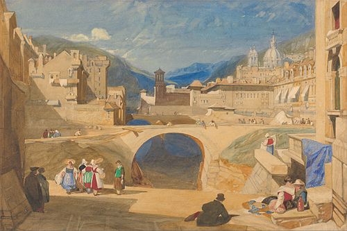 Bridge in a Continental Town, 1830, John Sell Cotman