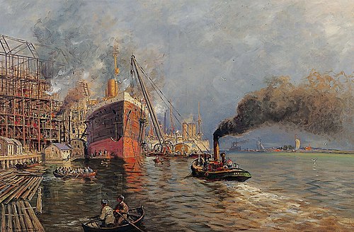 The Stettin Vulcan shipyard, 1905, Eduard Krause-Wichmann