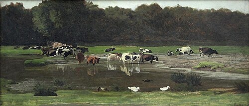 Cows at the watering place, 1905, Valentin Ruths