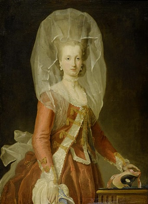 Edle Dame mit einer Maske, 1770, Charles Amédée Philippe van Loo