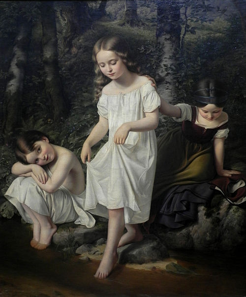 Bathing children, 1834, Eduard Steinbrück