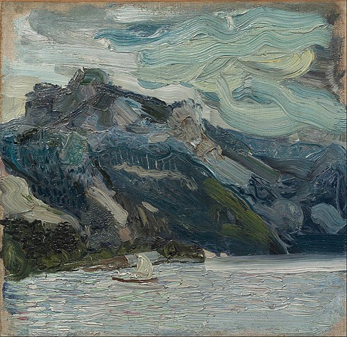 Lake Traun with Mountain Sleeping Greek Woman, 1907, Richard Gerstl
