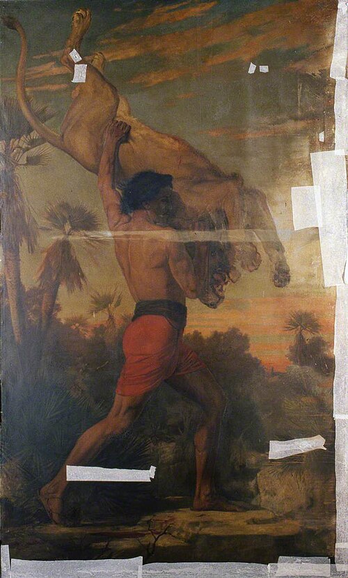 Samson and the Lion, 1881, Edward Armitage