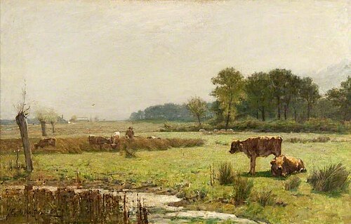 A Surrey Meadow, Morning, 1880, Edward Arthur Walton