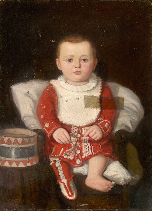 Portrait of a Child with a Drum, 1880, Július Štetka