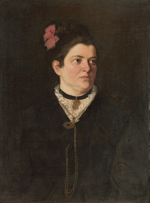 Portrait of a Lady with a Pink Bow, 1880, Július Štetka