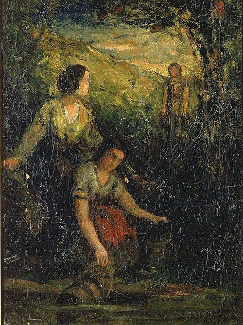 The Drinking Pool (three women at water), 1894, Edward Mitchell Bannister