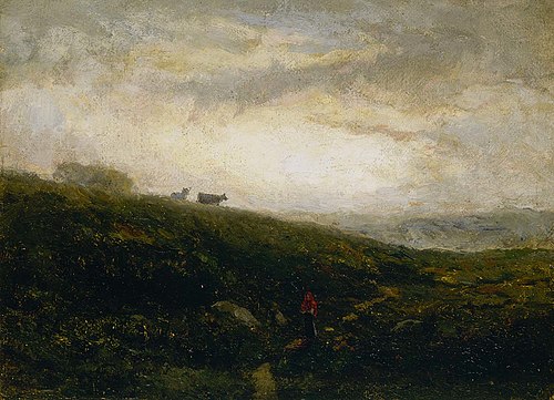 Untitled (cows descending hillside), 1881, Edward Mitchell Bannister