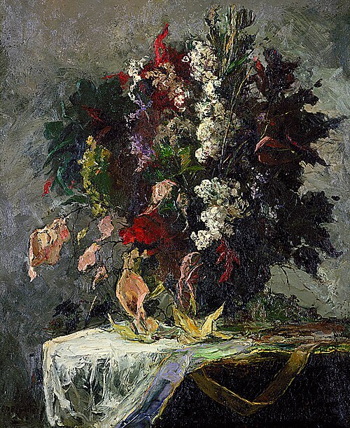 Untitled (floral still life), 1864, Edward Mitchell Bannister