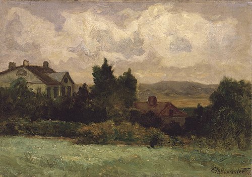 Untitled (houses and trees), 1898, Edward Mitchell Bannister