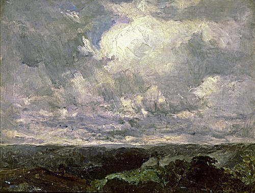 Untitled (landscape, cloudy sky), 1864, Edward Mitchell Bannister