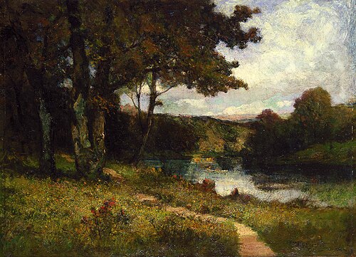 Untitled (landscape, trees near river), 1891, Edward Mitchell Bannister