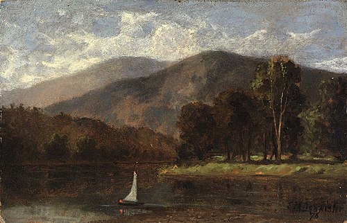 Untitled (sailboat in river), 1876, Edward Mitchell Bannister