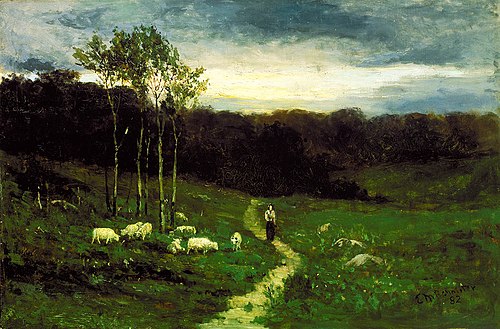 Woman Walking down Path, 1882, Edward Mitchell Bannister