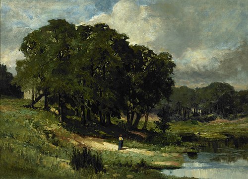 Woman Standing near a Pond, 1880, Edward Mitchell Bannister