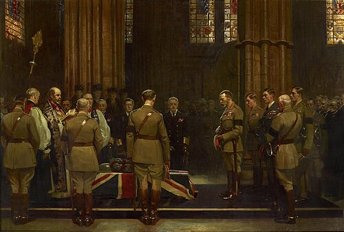 The Burial of the Unknown Warrior, Westminster Abbey, 1920, 1920, Frank O. Salisbury
