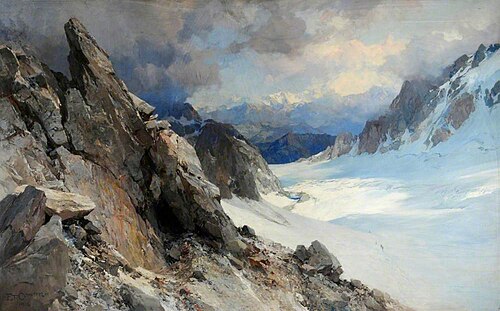 Snow Scene on the Col d'Orny, Valais, Switzerland, 1914, Edward Theodore Compton