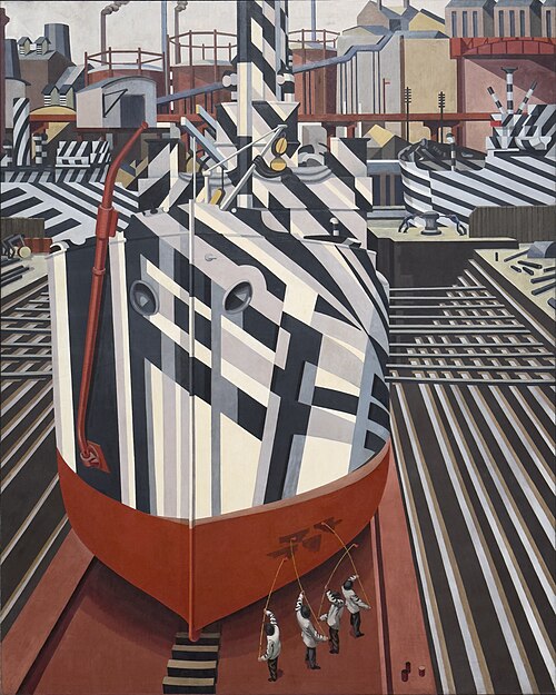 Camouflage en cale sèche à Liverpool, 1919, Edward Wadsworth