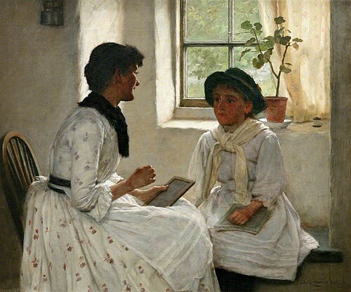 The Lesson, 1889, Edwin Harris