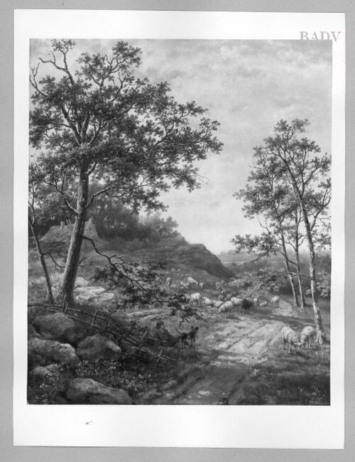landscape with sheep, 1865, Johannes Hermanus Barend Koekkoek