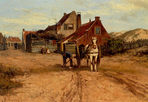 Een buurtje, Zandvoort, 1880, Johannes Hermanus Barend Koekkoek