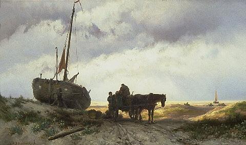 Fishermen, 1887, Johannes Hermanus Barend Koekkoek
