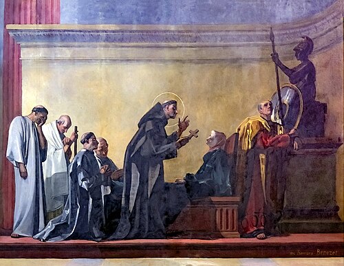 Saint Martin converts his mother, 1896, Bernard Benezet
