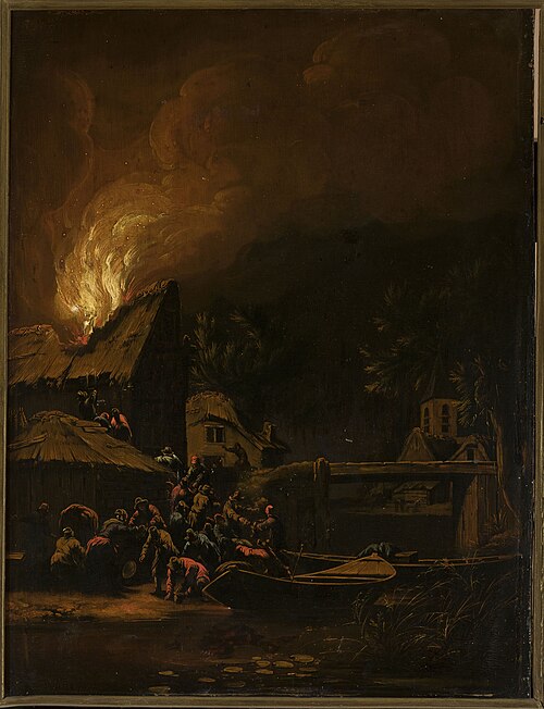 Town on fire, , Egbert van der Poel