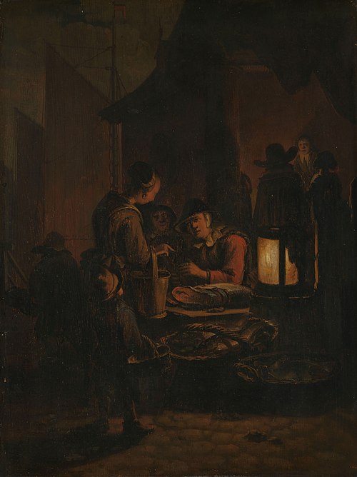 Fish market at night, 1650, Egbert van der Poel
