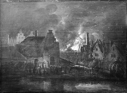 Fire by Night, 1650, Egbert van der Poel