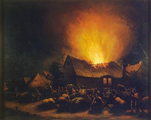 Incendie dans un village, 1650, Egbert van der Poel