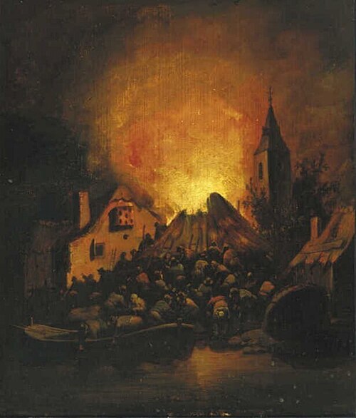 Nocturnal Fire, 1650, Egbert van der Poel