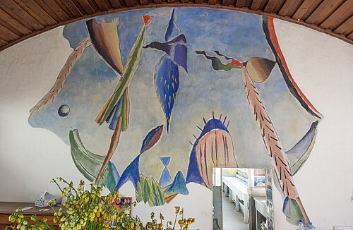 Wandmalerei im Wintergarten der Hofgärtnerei, 1954, Max Weiler