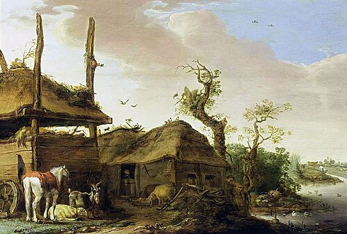 Landscape with a farmyard, 1651, Cornelis Saftleven