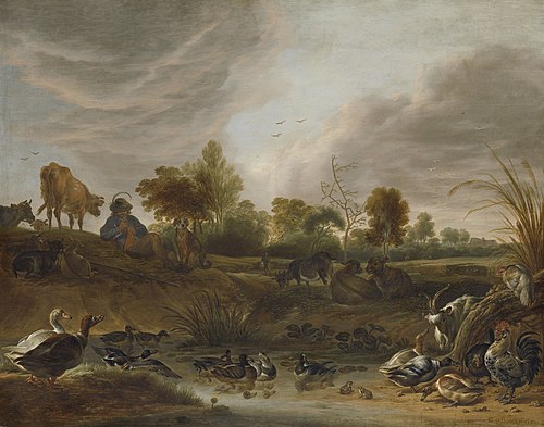 Paysage avec des animaux, 1652, Cornelis Saftleven