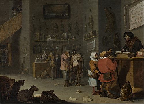 "Who sues for a cow", 1629, Cornelis Saftleven