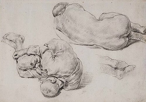 Dwa studia śpiących chłopców, 1630, Cornelis Saftleven