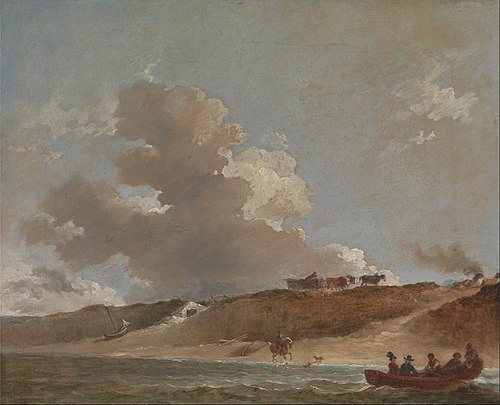 Coastal Landscape with a Ferry Boat, 1796, Francis Bourgeois